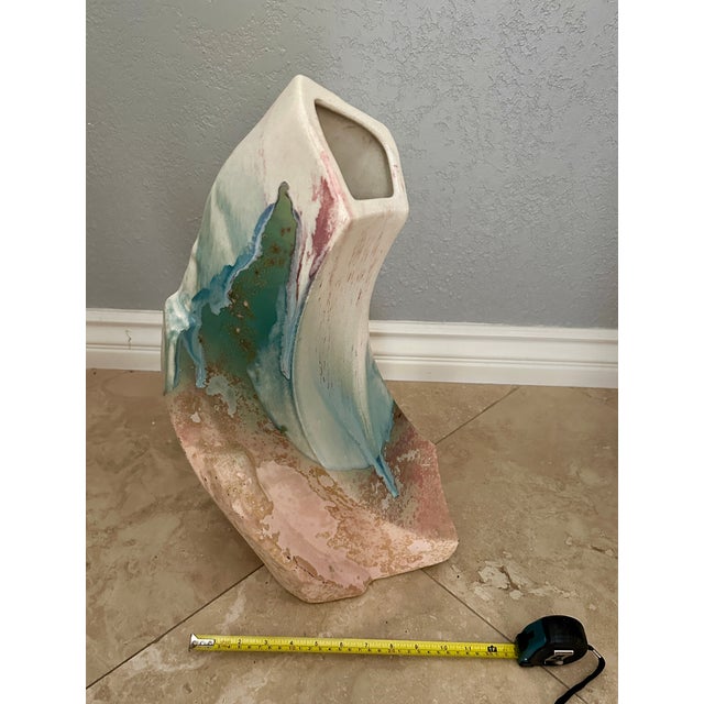 Beige Tony Evans Raku Vase, Made in Usa C 1968 For Sale - Image 8 of 8
