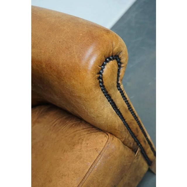 Vintage Dutch Cognac Colored Leather Club Chair For Sale - Image 6 of 15