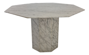 Italian Octagon Carrara Marble Garden or Dining Table, 1960s