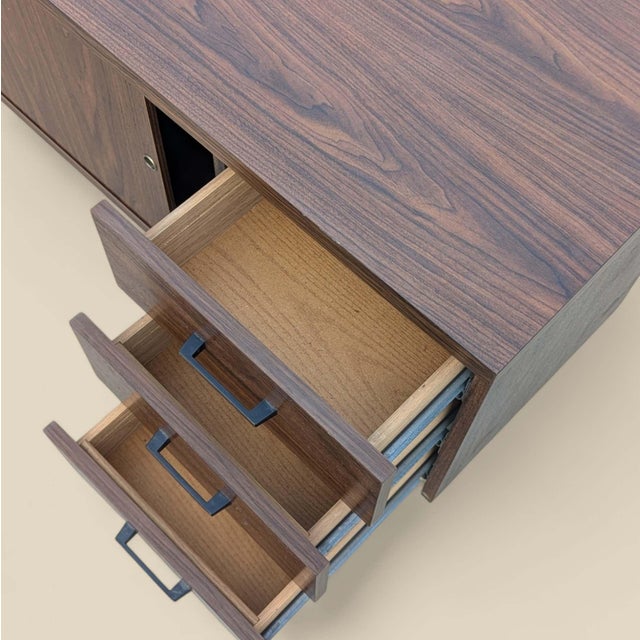 Mid-Century Modern 1970s Mid-Century Walnut-Grain Laminate Credenza For Sale - Image 3 of 18