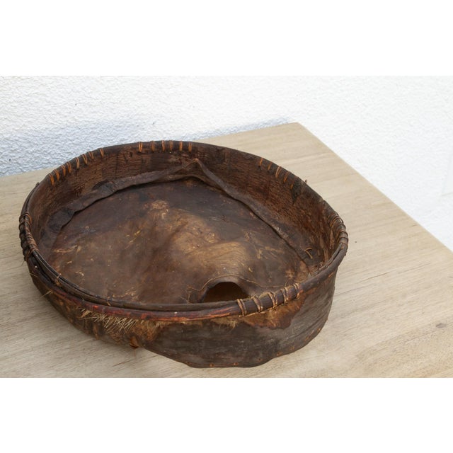 Antique Tall Cylindrical Basket With Fitted Lid For Sale - Image 10 of 11