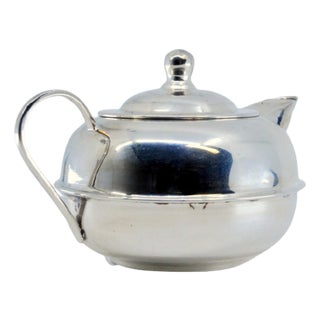 Mexican Style Smooth Silver Pot with a Rounded Shape For Sale