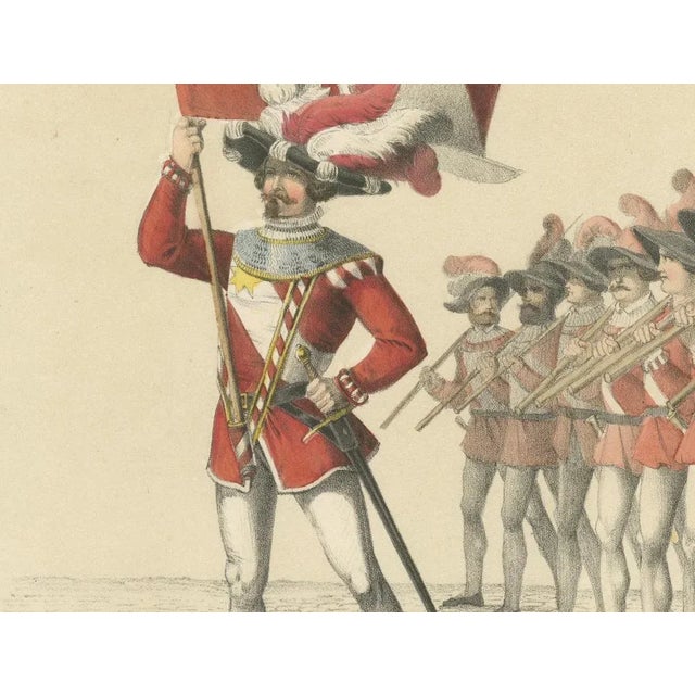 H. Jenny, Swiss March of Honor the Thun Militia in Ceremonial Splendor, 1855, Paper For Sale - Image 3 of 10