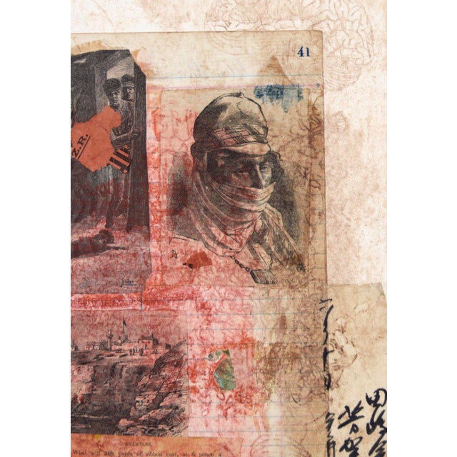 "Z.R." - Chine Colle Monoprint with Collage Abstract monoprint by Michael Pauker (American, b. 1957). This piece is made...