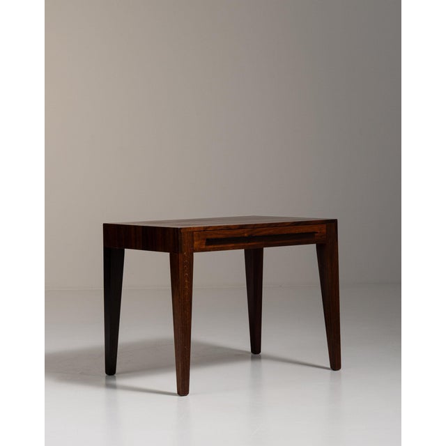 1960-1969 Denmark Rich Walnut Brown Walnut Side Table For Sale - Image 10 of 11