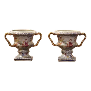Pair of Midcentury Porcelain Chinese Urns