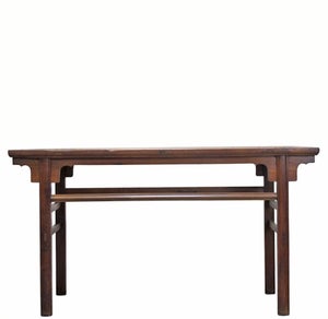 62" Long Antique Brown Console Table