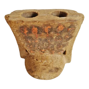 1920s Rajasthan Village Wood Candle Stand