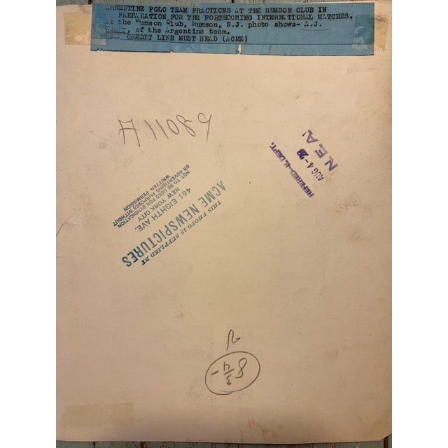 Figurative 1928 Argentinian Polo Team Black and White Photograph For Sale - Image 3 of 4