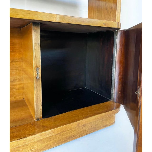Art Deco Veneered Walnut Bookcase with Doors, 1930s For Sale - Image 6 of 13