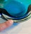 Biomorphic Murano Blue & Green Glass Bowl or Dish Murano, Venice, Italy, circa 1970 "three small chips to the edge of the...