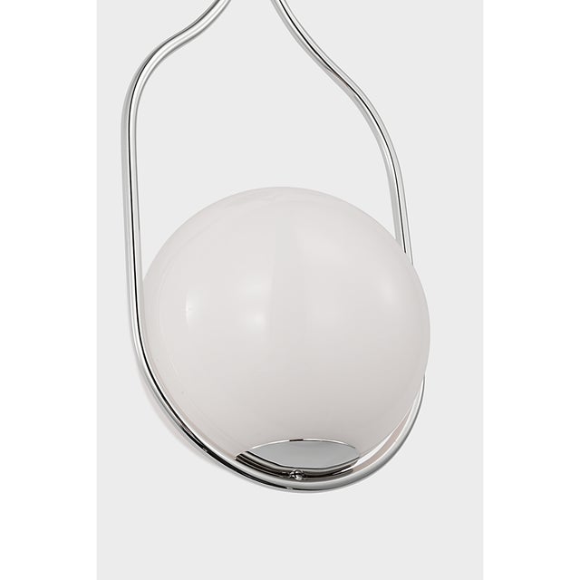 Metal Windsor Smith for Visual Comfort Signature Jodo 19" Single Sconce in Polished Nickel with White Glass For Sale - Image 7 of 9