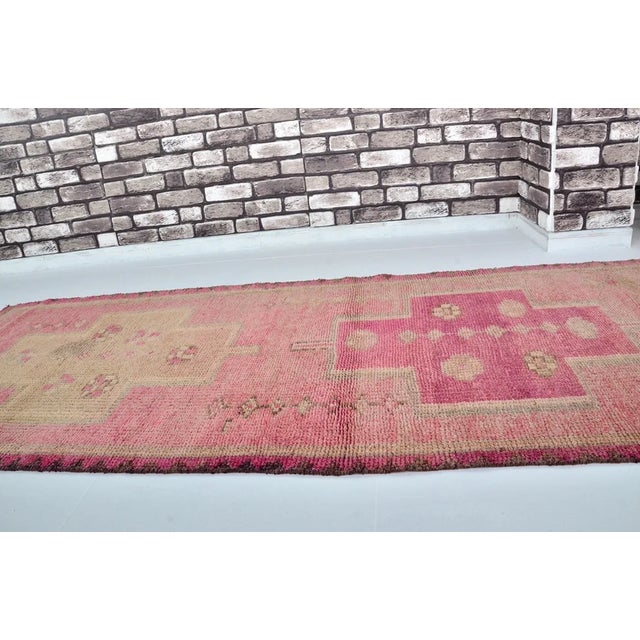 1950s 1950s Decorative Anatolian Handknotted Wool Runner For Sale - Image 5 of 10