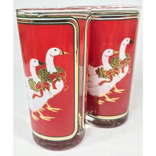 Red Christmas Culver Tumblers-Set of Four For Sale - Image 8 of 10