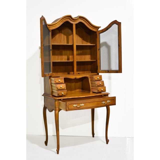 Wood Vintage French Provincial Secretary Desk by Thomasville For Sale - Image 7 of 14
