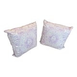 Pair of Custom Quardrille Veneto Down and Feather Pillows in Lavender For Sale