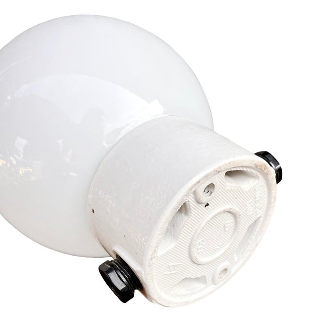 Industrial Wall Lamp, White, Glass, Foton, Poland, 1960s. For Sale - Image 10 of 11
