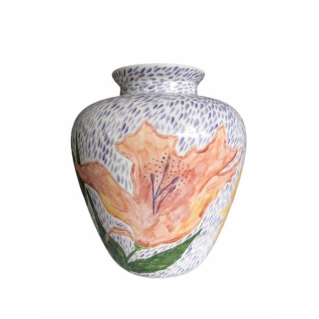 Ceramic Vintage 90s Studio Pottery Handcrafted Vase For Sale - Image 7 of 10