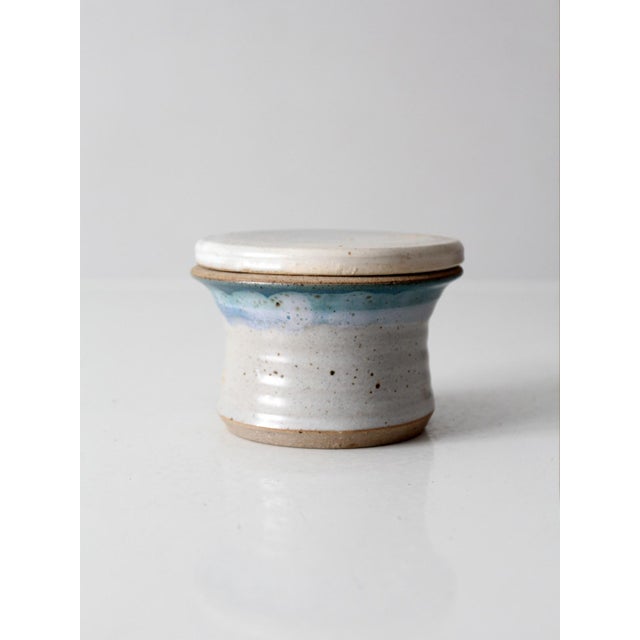 Vintage Handmade Studio Pottery Butter Keeper For Sale - Image 11 of 15