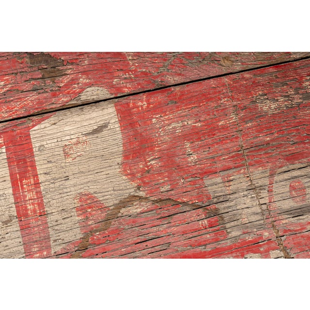 1930s Antique "Peerless Shoe Repair" Double-Sided Painted Wooden Sign For Sale - Image 5 of 10
