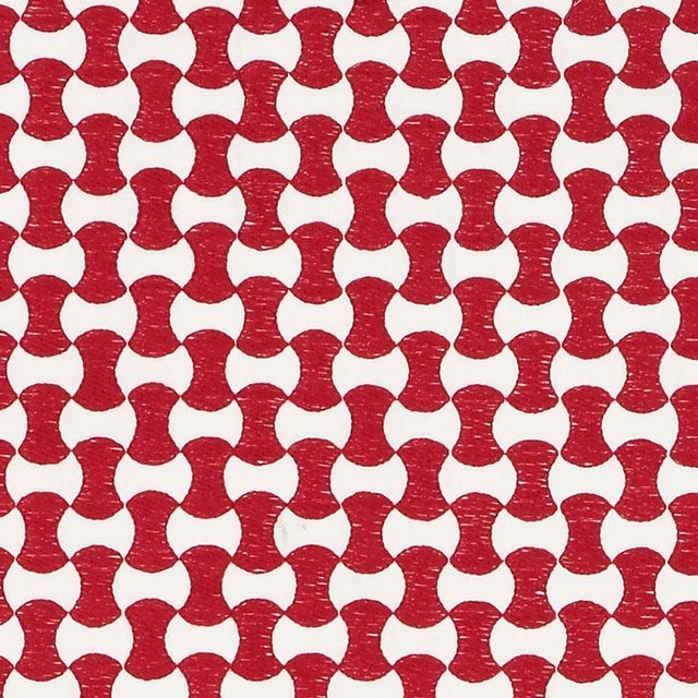 Sample - Schumacher Nolita Embroidery Fabric in Red For Sale