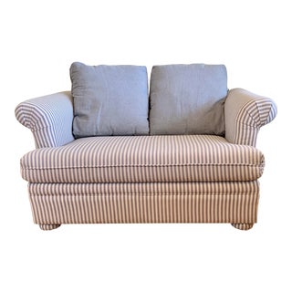 1990s Blue and White Single Bed Size Sofa Bed For Sale
