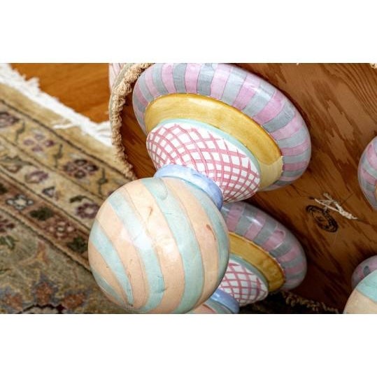 Early 21st Century Contemporary MacKenzie-Childs Whimsical Tufted Silk & Cotton Tuffet Ottoman For Sale - Image 5 of 11