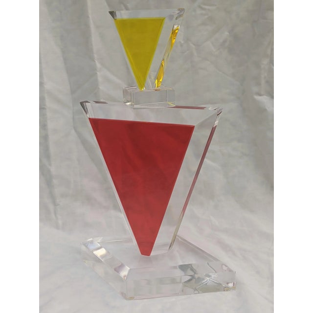 1980s Vintage 1980s Abstract Geometric Lucite Sculpture For Sale - Image 5 of 8