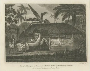 G. Alexander Cooke, Mourning the Chief: The Morai at Otaheite, Now Called Tahiti, 1817, Engraving
