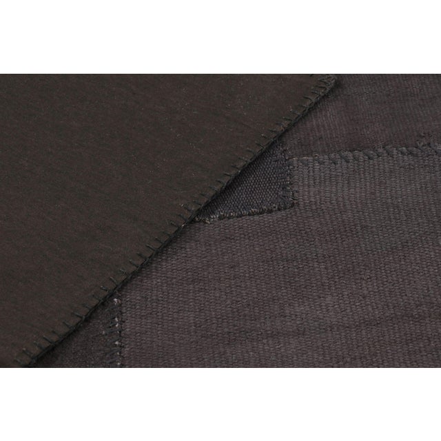 Black Vintage Turkish Patchwork Rug, in Brown, Gray and Charcoal Hues - Rug & Kilim For Sale - Image 8 of 10