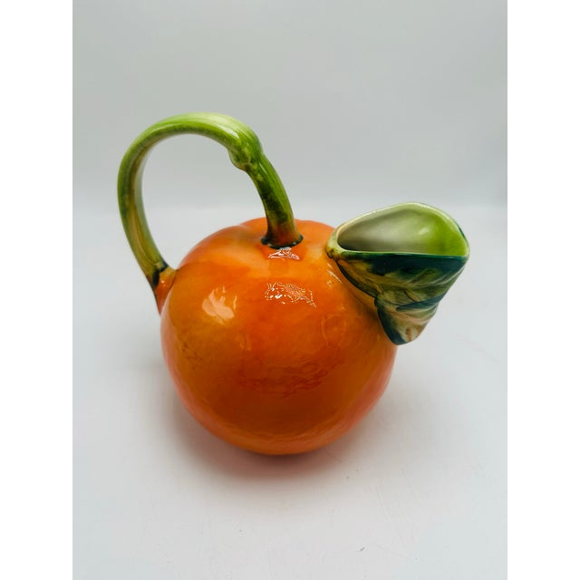 Italian Vintage Ceramic Orange Teapot For Sale In Charleston - Image 6 of 7