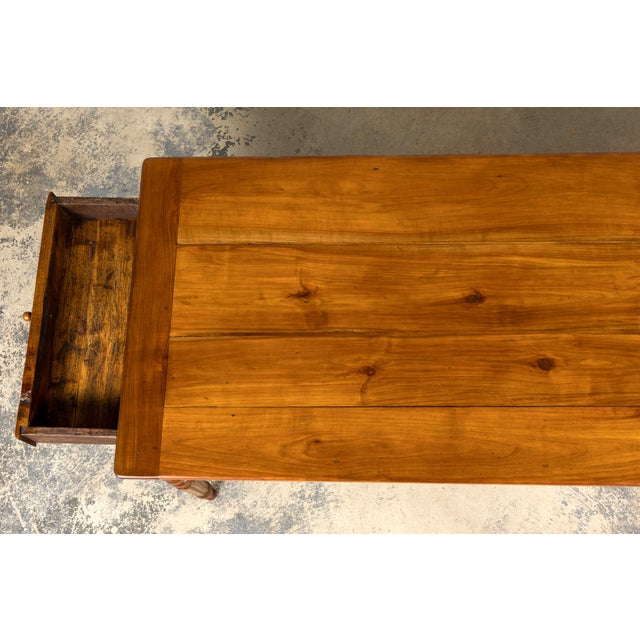 Wood Mid-19th Century French Provincial Cherrywood Farmhouse Table For Sale - Image 7 of 18