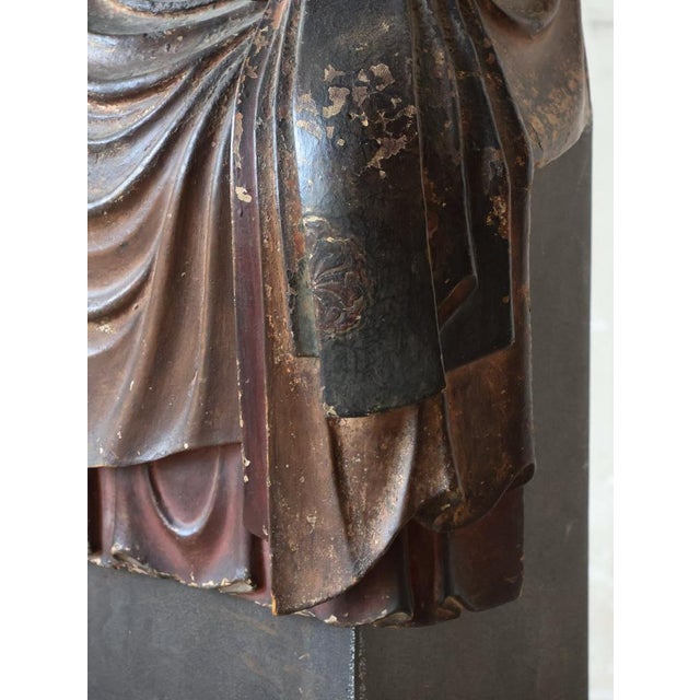 Japanese Kamakura or Muromachi Artist, Buddhist Monk's Robe, 1100s-1500s, Cedar For Sale - Image 13 of 18