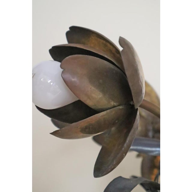 Flower Basket Chandelier in Brass and Copper, France, 1920s For Sale - Image 11 of 18