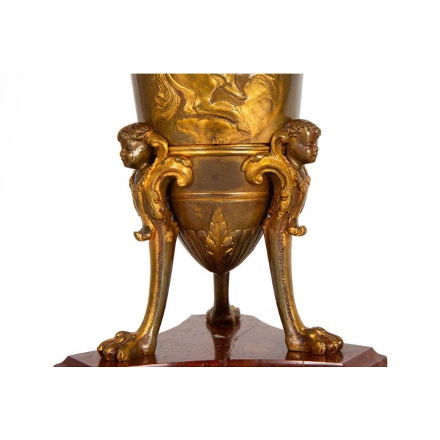 Pair of French Bronze Antique Mythological Amphora Garnitures Ca. 1880 For Sale - Image 9 of 12