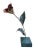 A mid century mixed metal Brutalist sculpture of a lily; finely fabricated of brass and steel as seen at the stem, and...