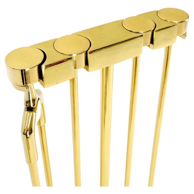 Set of Quality Mid Century Modern Brass Fireplace Tools For Sale - Image 15 of 16