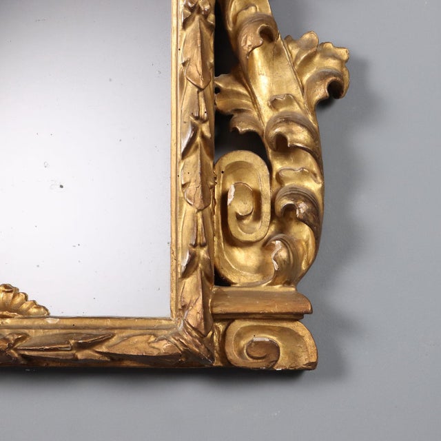 Baroque Mirror in Carved and Gilded Wood For Sale - Image 9 of 11
