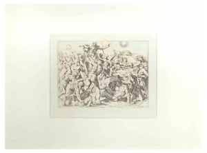 Giovanni Lanfranco (Terenzo, 1582, Rome, 1647), Joshua 10, Old Testament Story, 1607, Etching