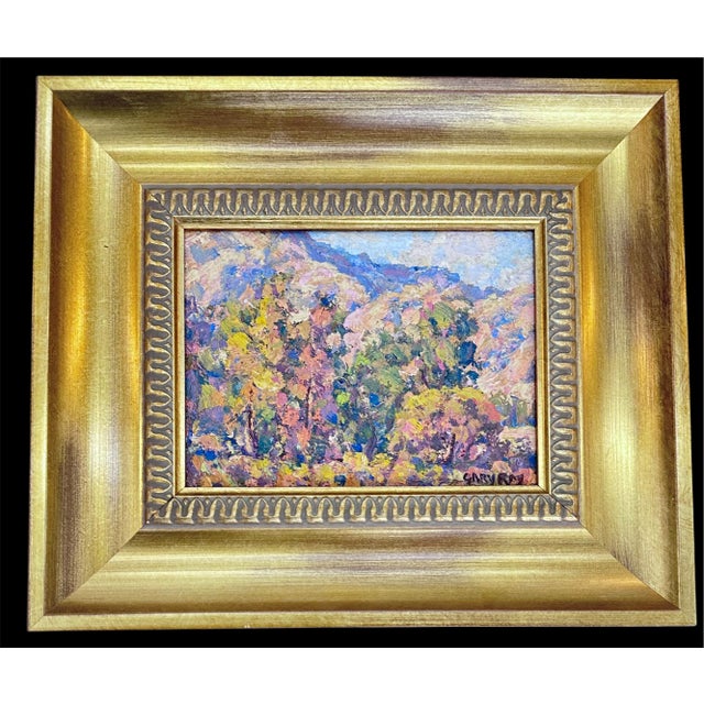 Wood Gary Ray Fall Colors Mountain Landscape Oil Canvas Board For Sale - Image 7 of 10