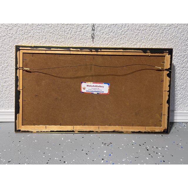 Original Oil Painting on Board, European Cityscape, Unsigned, Framed For Sale - Image 11 of 11