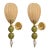 1990s Pair of Olive Green and Amber Murano Glass Sconces For Sale