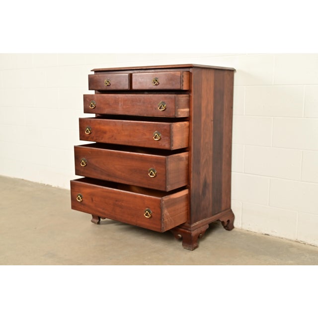 Stickley American Colonial Solid Cherry Wood Highboy Dresser | Circa 1950s For Sale In South Bend - Image 6 of 13