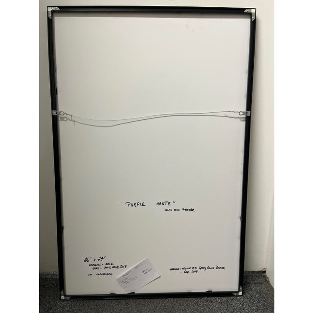 Dennis John Ziegler "Purple Haste" Painting in Black Frame For Sale - Image 4 of 5