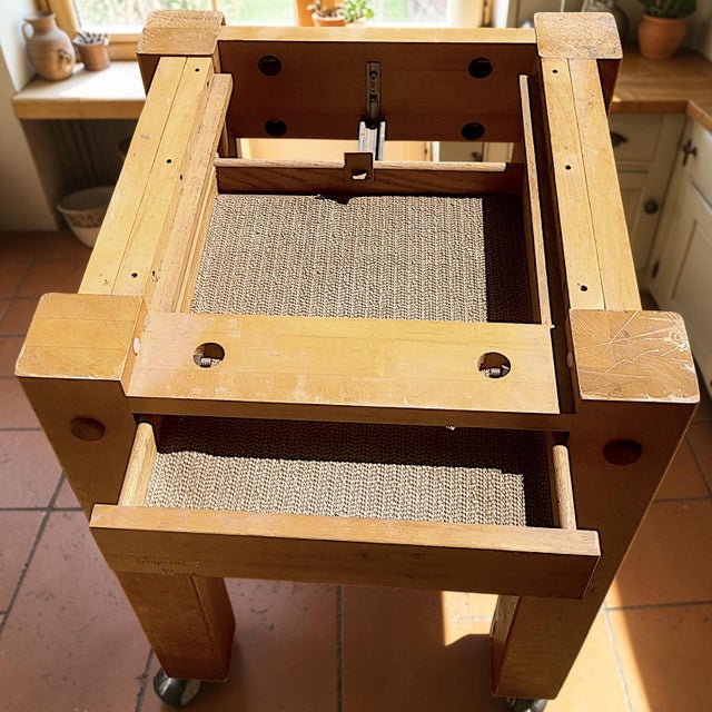 Le Gourmand Kitchen Island Butcher Block Table With Drawer and Pull Out Cutting Board For Sale - Image 4 of 14