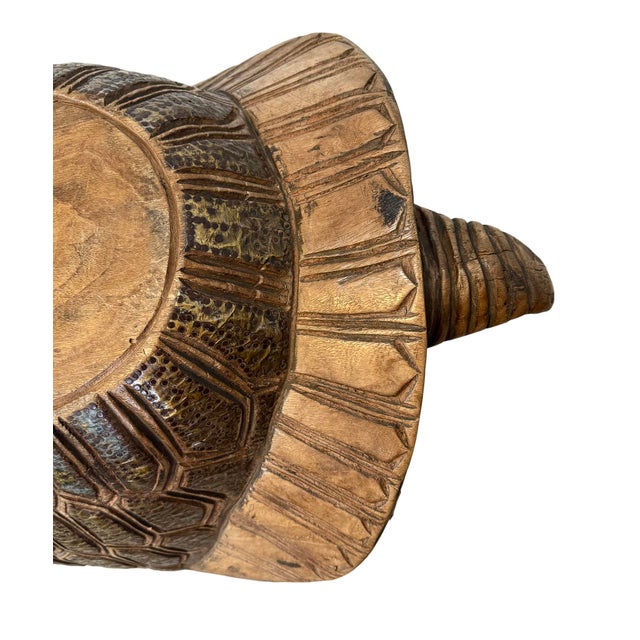 Vintage Burkina Faso Turtle Seat Bench For Sale In Los Angeles - Image 6 of 9