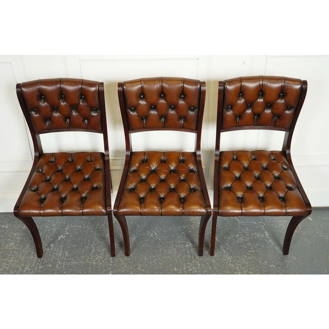 Chesterfield Leather Dining Chairs, Set of 6 For Sale - Image 5 of 16
