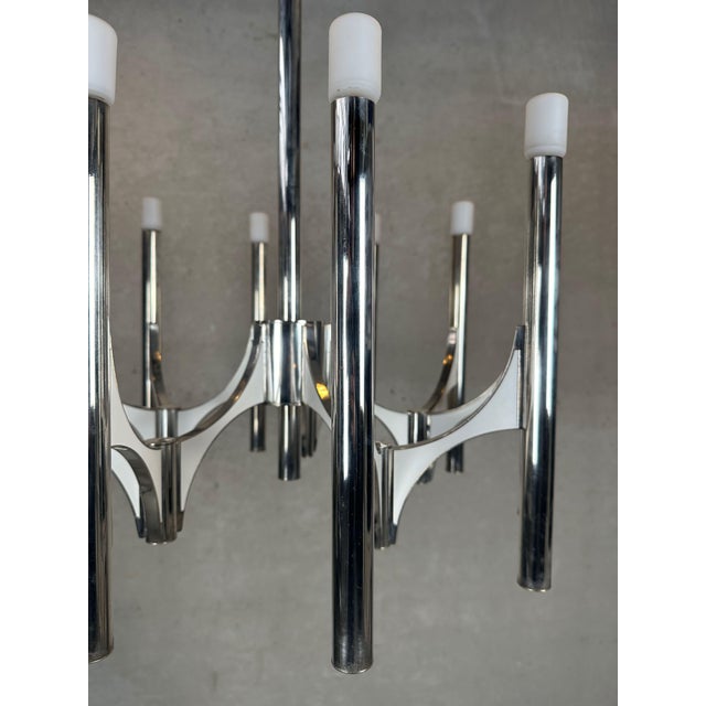 Metal Vintage Orbit Chandelier by Gaetano Sciolari, 1960s For Sale - Image 7 of 10