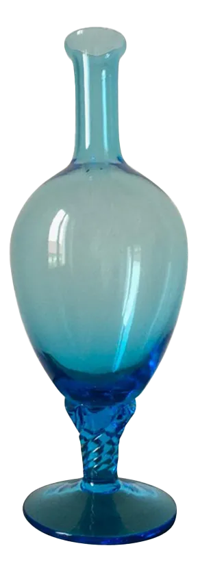 Postmodern Turquoise Murano Glass Bottle, Italy, 1960s