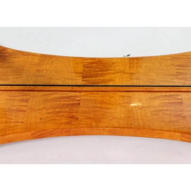 Wood Antique Biedermeier Maserbirch Console Table, 19th Century For Sale - Image 7 of 12